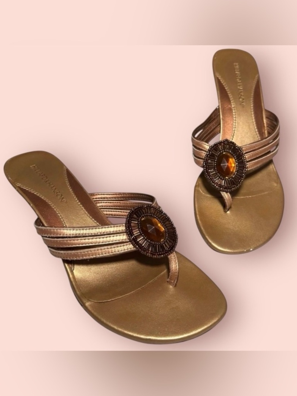 3/$10 Hillard & Hanson Sandals 6 Gold